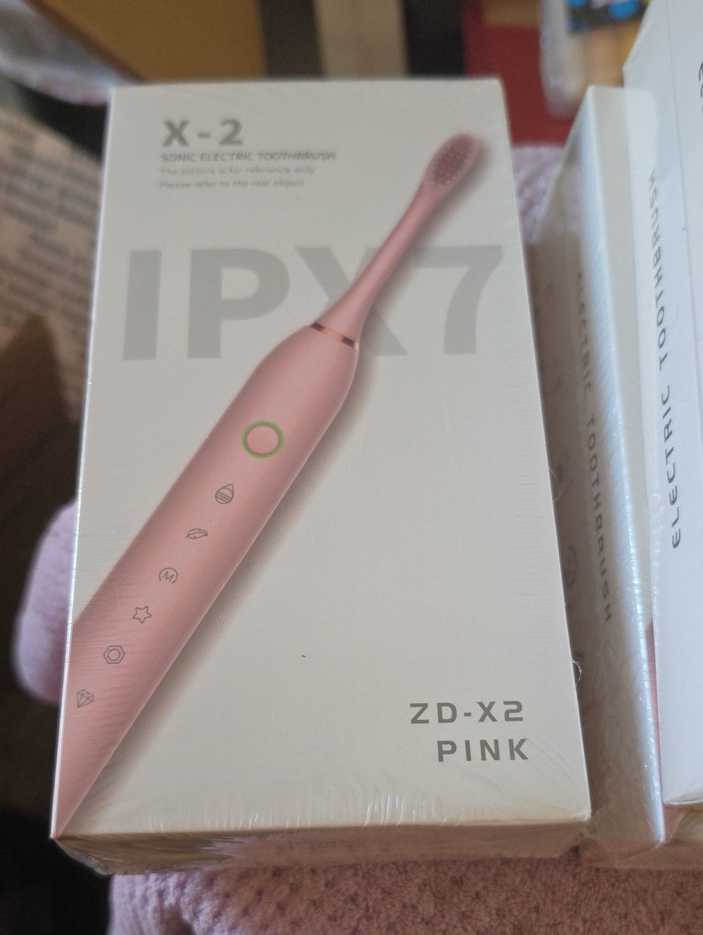 ZD-X2 Pink And Black Sonic Electric Toothbrush - IPX7 Waterproof